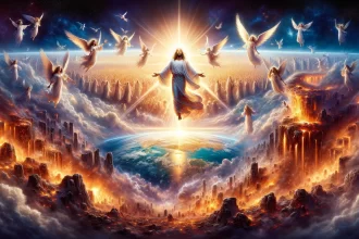 Kristovo vítězství nad zlem a příchod věčného království. Zobrazuje triumf dobra nad temnotou a přechod země do nového stavu míru a spravedlnosti.