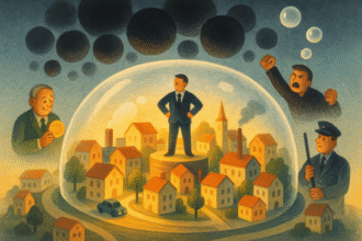 Práce s vnitřními stíny - příměr ke městu v bublině a třemi pomocníky