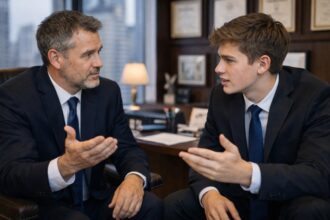 Pragmatický otec a radikální syn v debatě o moci, depopulaci a technologické nadvládě, která definuje hranice mezi vizionářstvím a nihilismem.